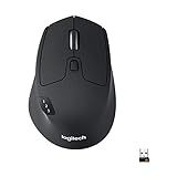 Logitech M720 Triathlon Wireless Mouse, Bluetooth, USB Unifying Receiver, 1000 DPI, 6 Programmable Buttons, 2-Year Battery, Compatible with Laptop, PC, Mac, iPadOS - Black