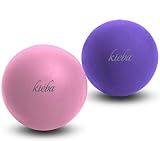 Kieba Massage Lacrosse Balls for Myofascial Release, Trigger Point Therapy, Muscle Knots, and Yoga Therapy. Set of 2 Firm Balls (Pink and Purple)