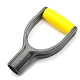 MroMax Shovel D Grip Handle, 1-1/4" Inner Diameter 32mm PVC Spade Snow Shovel Replacement Handle Garden Accessories for Digging Raking Tool Yellow-Black