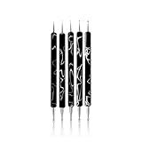 Rolabling 5Pcs Dotting Tools Nail Art Double-Ended Nail Dotting Tool Embossing Stylus Manicure Tools Nail Design, Painting, Sculpting & DIY Decorations Nail Art Tool (Black)
