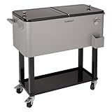 Cuisinart 80 Qt Cooler Cart, Portable Outdoor Beverage Cooler with Storage Shelf, Bottle Opener and Cap Collector, Summer BBQs, Cookouts and Tailgates, 48 Hour Cold Drinks, Chill, Fresh Sodas and Beer