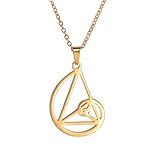 UNIFT Golden Ratio Necklaces for Women Men Stainless Steel Sacred Geometry Fibonacci Spiral Numbers Golden Ratio Pendant Necklace Science Jewelry Math Lover Architects Gifts (gold)