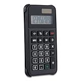1InTheOffice 10 Digit Pocket Calculator, Dual Powered Handheld (Solar and Battery), Black, 1 Pack