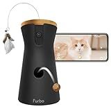 Furbo 360° Cat Camera: Pet Security Cam w/Meowing Alerts, Rotating View, Treat Toss w/Phone App, Smart Home Kitty Monitoring, 2-Way Speaker, No Subscription Needed. Standard See, Talk, & Toss Features