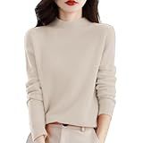 Cashmere Sweaters for Women Long Sleeve Merino Wool Seamless Cashmere Sweater Trendy Jumper Knitted Pullover Soft Warm 100% Cashmere Sweater Tops Fall Winter Fashion