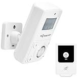 135dB Remote Motion Sensor Alarm Loud Sound for Garage, Shed. Portable Battery Operated Keypad Alert for Travel, Camp. Freestanding Indoor Home Intruder Burglar Security Siren. Cordless or USB Power