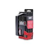 Weber Grill Grate Scrubber, Black – Heavy‑Duty BBQ Grate Scrubber with Comfortable Contoured Grip & 3 Replaceable Cleaning Pads - Grill Accessory