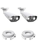 ZOSI 2PK 4K PoE Add-on Cameras with Ethernet Cables,Person/Vehicle Detection,2 Way Audio,Night Vision,Spotlight Siren,8MP Weatherproof Outdoor Indoor IP Security Camera Only Work 4K PoE NVR