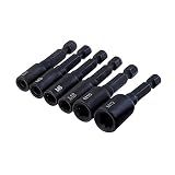 Tap Die Socket Adapter 1/4" Hex Shank Metric Screw Tap Threading Tool,6PCS (M4-M12)