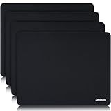 Senetem 4-Pack Mouse Pad, Ultra-Smooth Gaming Mousepad, Non-Slip Rubber Base, Washable Surface Fits Wired & Wireless Mouse – Perfect for Desk, Laptop, PC & Office, Small Portable, 11x8.6 in, Black