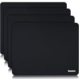 Senetem 4-Pack Mouse Pad, Ultra-Smooth Gaming Mousepad, Non-Slip Rubber Base, Washable Surface Fits Wired & Wireless Mouse – Perfect for Desk, Laptop, PC & Office, Small Portable, 11x8.6 in, Black