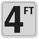 4FT Pool Depth Stickers, Anti-Slip Vinyl Markers - 6x6 Inches, Waterproof, Safety Number Signage for Swimming Pool Decks (4ft)