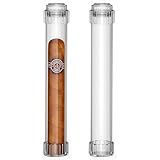 FANKAI Travel Cigar Humidor, Portable Humidifier Tubes, Removable Cigar Case with Stand, Detachable Storage Tube for 2 Cigars Shorter 6.5 inch, Crystal Gel Keep Humidity (2 Cigar Tubes)