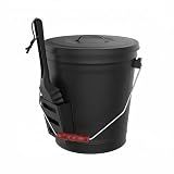 Pure Garden Metal Ash Bucket and Shovel, Black, 4.75-Gallon