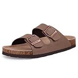 ODOLY Unisex Comfortable Cork Footbed Slide Sandals with Arch Support