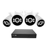 Swann AdvancedX Wired NVR 4K Security Camera System, 8 Channels, 4 PoE Cameras Outdoor, 1TB HDD Storage, Color Night Vision, Smart AI Video Analytics/Alerts, Motion Detection, 24/7 Recording