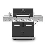 Nexgrill Deluxe 6-Burner Propane Gas Grill with Ceramic Searing Side Burner, Rotisserie Kit, 60,000 BTUs Output, and Stainless Steel Control Panel, BBQ Grill Perfect for Outdoor Gatherings - 720-0896B