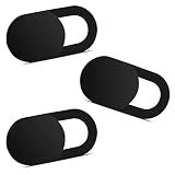 Yilador Webcam Cover (3 Pack), 0.03 inch Ultra Thin Laptop Camera Cover Slide for iPhone iPad MacBook Pro Computer iMac Cell Phone PC Accessories Camera Blocker Slider, Great for Privacy - Black