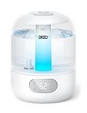 DREO Humidifiers for Bedroom, 3L Top Fill 30H & 26dB Quiet Runtime for Large Room, Cool Mist Ultrasonic Humidifier with Humidity Sensor, Night Light for Home, Baby, Nursery, Plants, New Edition
