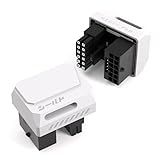 EZDIY-FAB PCIe 5.1 Adapter - 600W 12+4pin, 16pin 12VHPWR GPU Power Connector, 12V-2x6 GPU Adapter,180 Degree Right Angle - Compatible with RTX 3090Ti, 4070Ti, 4080, 4090 GPU - STD Type, White, 1 Pack