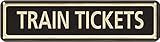 snowsun Metal Sign Train Tickets Vintage Signs Retro Tin Signs Aluminum Sign for Bedroom Kitchen Garden Wall Pub Club Coffee Hanging Decor 4x16 Inch
