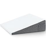 Wedge Pillow with Foam Top for Sleeping,Reading and Rest, 8 Inch Elevated Support Triangle Bed Pillow for Legs and Back Support with Washable Cover