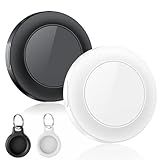 Bluetooth Tracker-Tag for Apple Find My (iOS Only), GPS Tracker with Replaceable Battery, Ideal as Keys, Luggage Tracker and Wallet Tracker, Suitable for Indoor & Outdoor Use,2-Pack (Black&White)