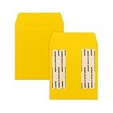 Hygloss 30 Pcs Library Card Pockets 3.5x5 Inch - Self-Adhesive Pocket Envelopes - Yellow Classroom Envelope Pockets - Ideal for Organizing - Colorful Small Library Book Pocket