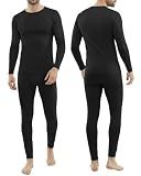 NY Threads Thermal Underwear for Men Mens Long Johns Set Base Layer Top and Bottom for Cold Weather, Medium, Black