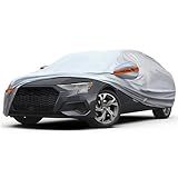 KEYOOG 6-Layer Full Car Cover is All-Weather Waterproof, Fit for 168"-182" Length Sedan, Universal in All Seasons, Snow Prevention, Rainproof, Acid Rainproof, Sunscreen, Orange Reflective Strip