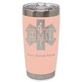 LaserGram 20oz Vacuum Insulated Tumbler Mug, EMT Emergency Medical Technician, Personalized Engraving Included (Coral)