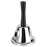 MROCO Loud Steel Hand Bell for Classroom and Service, Silver, 1 Pack