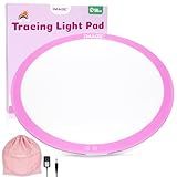 IMAGE φ19.6 Inch RGB LED Light Box for Tracing - 8 Colors, 3 Brightness Levels with Magnetic Tiles Light Table for Creative Exploration Drawing, Animation, Stenciling & Preschool Learning for Kids