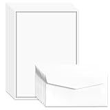 72 Pieces Stationary Letter and Envelopes, Black Border Design stationery paper and Envelopes Set, 48 Paper Sheets + 24 Envelopes Letter Size