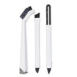 Small Cleaning Brush Set 3pcs—Crevice Brushes for Cleaning—Scrub Brushes Set with Silicone Tipped Scrub Brush—Stiff Handle Miniature Cleaning Brush for Kitchen Uensils, Tight Spaces, Tub, Shower