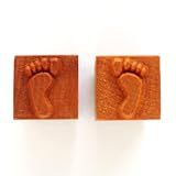 MKM Pottery Tools Stamps 4 Clay Medium Square Decorative Stamp for Clay (SSM-147 Left and Right Footprint)