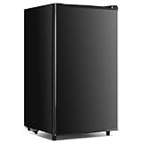 NEWBULIG Mini Fridge with Freezer 3.2 Cu.Ft Small Refrigerator for Office, Dorm, Small Fridge with Adjustable Thermostat, Energy Saving, Singel Door, Black