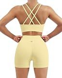SUUKSESS Workout Sets for Women Cross Back Gym Set Yoga Pilates Outfits