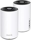 TP-Link Deco XE75 Pro AXE5400 Tri-Band WiFi 6E Mesh System - 2.5G WAN/LAN Port, Covers up to 5500 Sq.Ft, Replaces WiFi Router and Extender, AI-Driven Mesh, New 6GHz Band, 2-Pack
