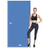 Hatha Yoga Extra Long TPE Yoga Mat 79" x 40” x 1/2" Thick Non-slip Exercise Mat for Home Gym Use, Yoga, Pilates, Fitness & Workouts (Blue)