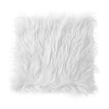 12inch Square Small Faux Fur Sheepskin Cushion, Soft Luxury Photo Props Background for Small Product Desktop Photography, Display and Decor,Jewelry, Nail Art, Locker Accessories for Girls (White)