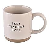 Sweet Water Decor Best Teacher Ever Stoneware Coffee Mugs - 14oz Cute Coffee Mugs for Hot & Cold Drinks - Dishwasher & Microwave Safe - Best gift for Educators & Teachers - Ideal Tea & Espresso Mugs