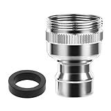 Faucet Snap Adapter Connection Sink Faucet Adapter Portable Dishwasher Faucet Adapter Faucet Aerator Sink Hose Adapter Countertop Dishwasher Connection Accessories (15/16-27Male or 55/64-27Famale)