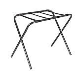 Household Essentials Luggage Rack, Grey Frame with Black Straps
