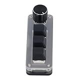 Walfront Programming Macro Keyboard RGB LED 3 Key 1 Knob Mini Mechanical Keypad with Red Switch USB C Connection Support Customization Button Setting for Game Music Media