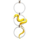 Round Ring Ball Python Tank Accessories, Snake Climbing Accessories for Reptiles - White Climbing Toy for Corn Snakes (17.1x3.5 inch)