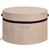 PATIOASIS Outdoor Round Gas Firepit Cover 28' Dia Round Smokeless Fire Pit Cover For Solo Bonfire Cover Waterproof Fits for Solo Yukon