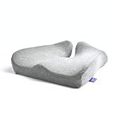C CUSHION LAB Patented Pressure Relief Seat Cushion for Long Sitting Hours on Office/Home Chair, Car, Wheelchair - Extra-Dense Memory Foam for Hip, Tailbone, Coccyx, Sciatica - Light Grey