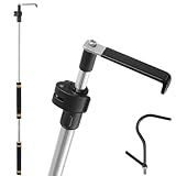 Quynhni Cargo Grabber Reach Retriever Tool，Truck Bed Grabber Tool Adjustable Length 39-80" Stainless Steel Pipe 2 Replacement Hooks with Rubber Comfortable Sponge Handle