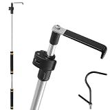 Quynhni Cargo Grabber Reach Retriever Tool，Truck Bed Grabber Tool Adjustable Length 39-80" Stainless Steel Pipe 2 Replacement Hooks with Rubber Comfortable Sponge Handle